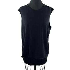 Earnest Sewn Black Cotton Sleeveless Top Crew Tank Basic Casual Top Secret L